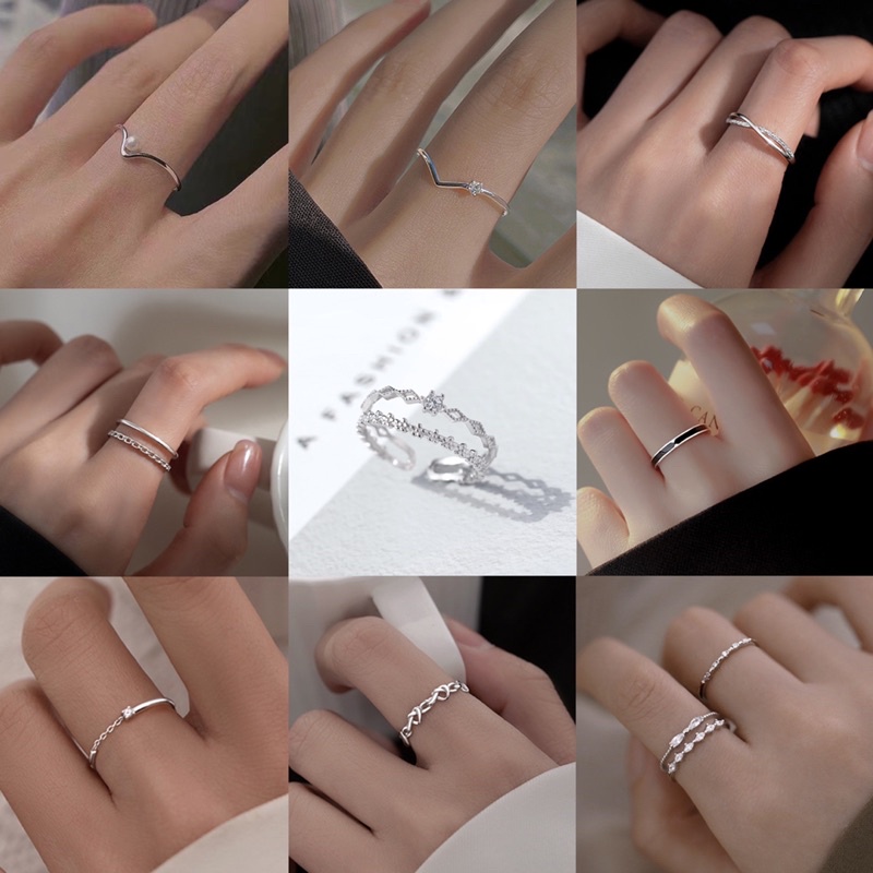 Nhẫn tráng bạc 925 hot trend phong cách Hàn Quốc