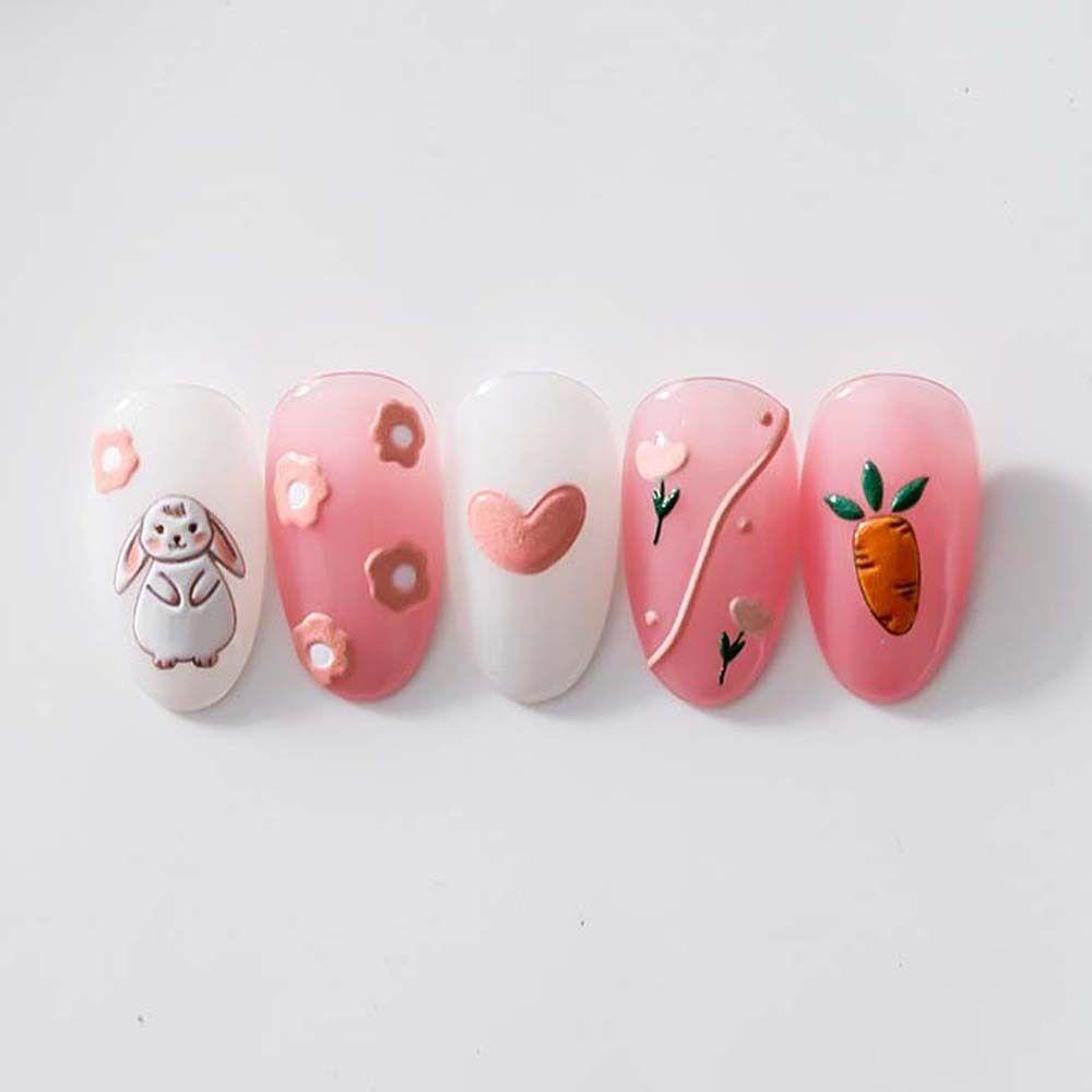 LOMBARD Miếng Dán Trang Trí Móng Tay Hình Động Vật Hoạt Hình Dễ Thương