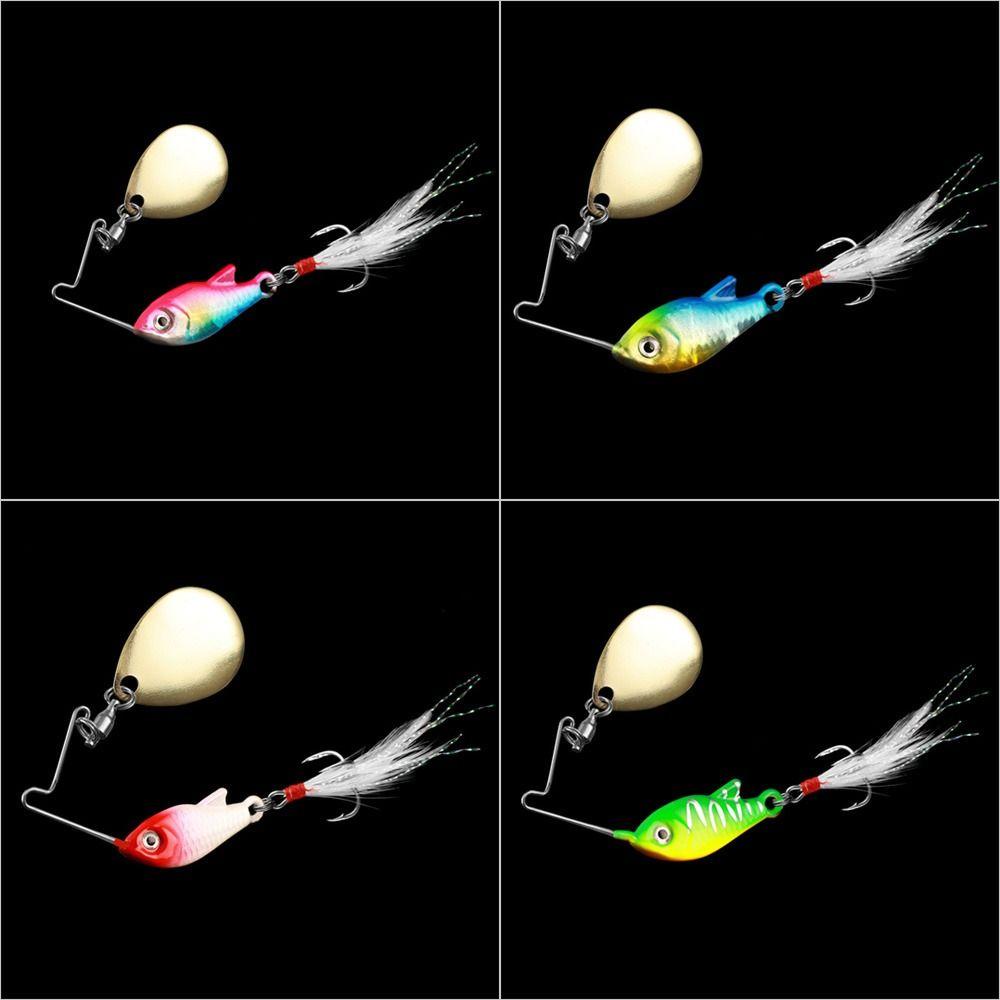 Mồi Câu Cá Xoay Bằng Kim Loại Có Móc