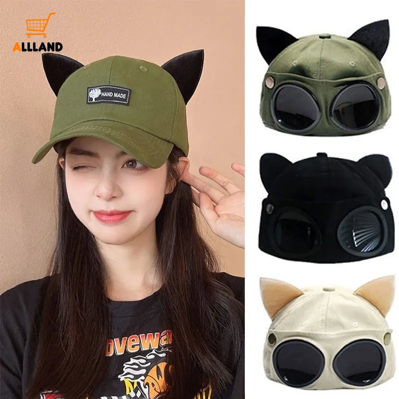 Mũ Lưỡi Trai Hình Tai Mèo Đeo Kính Râm Thời Trang Xuân Thu Cho Nam / Nữ