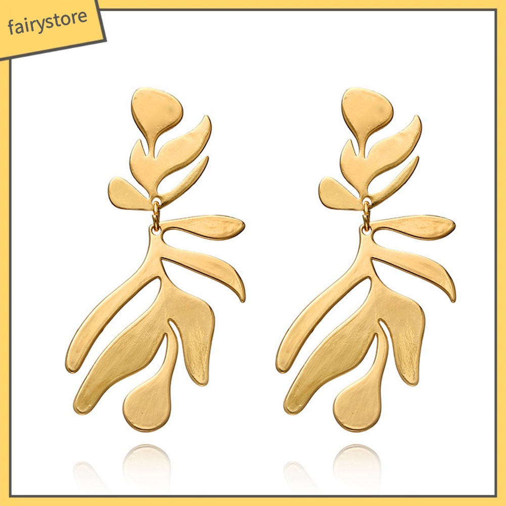 Bông Tai Hình Học / Trái Tim / Lá Cây Thời Trang Cho Nữ [Fairy1] Làm Quà Tặng