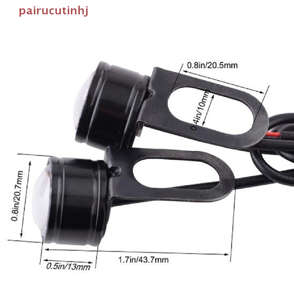 2 Đèn LED 3 Bóng 12V Mắt Đại Bàng Trang Trí Gương Chiếu Hậu Xe Máy