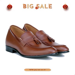 Giày tăng chiều cao nam t&tra cao 6cm - s1030 nâu wat - da bò thật 100%