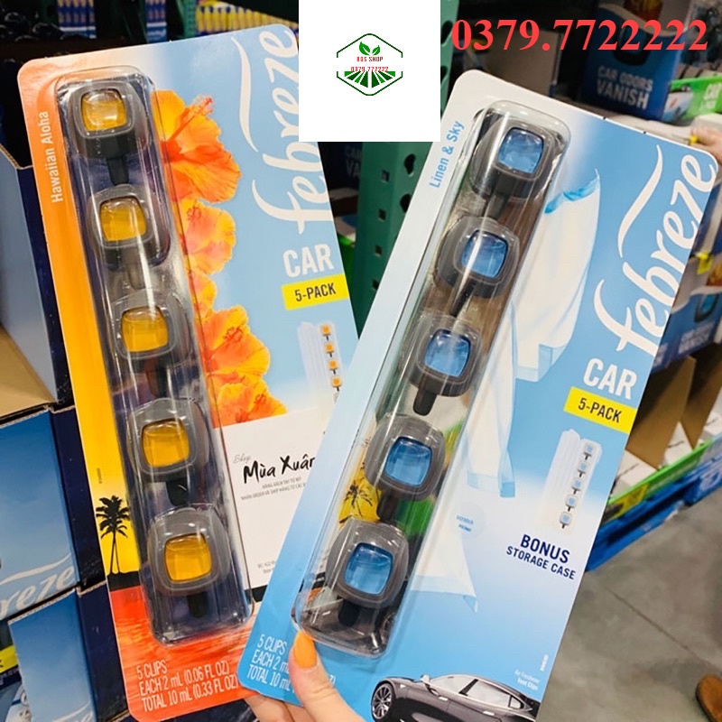Nước Hoa Ô Tô Febreze Cao Cấp Kẹp Cửa Gió Điều Hòa Xe Hơi ( Có Tách Bán Lẻ) 0379.772222