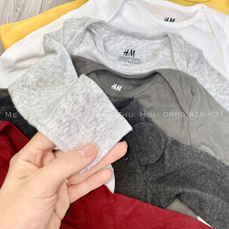 Bodychip HM Dài Tay Cotton Organnic Cho Bé Xuất Dư Xịn