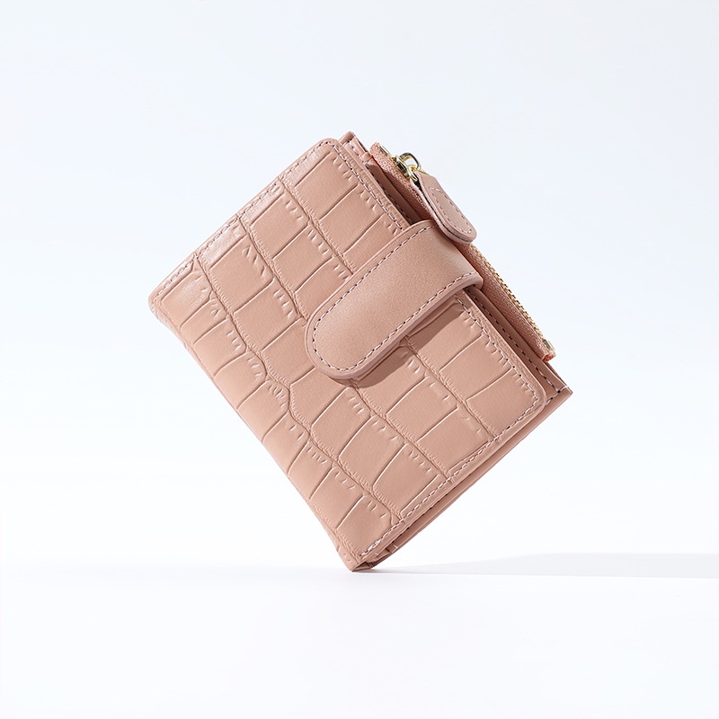 Ví IELGY màu trơn có khóa kéo đơn giản phong cách Hàn Quốc thời trang cho nữ