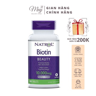 Viên uống mọc tóc và móng, giảm gãy rụng natrol biotin 10.000 mcg lọ 100 - ảnh sản phẩm 1