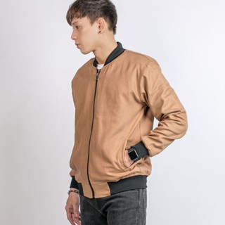 Áo khoác bomber nam nữ basic trơn, chất vải kaki dày dặn có lớp lụa bên trong, phong cách trẻ trung năng động