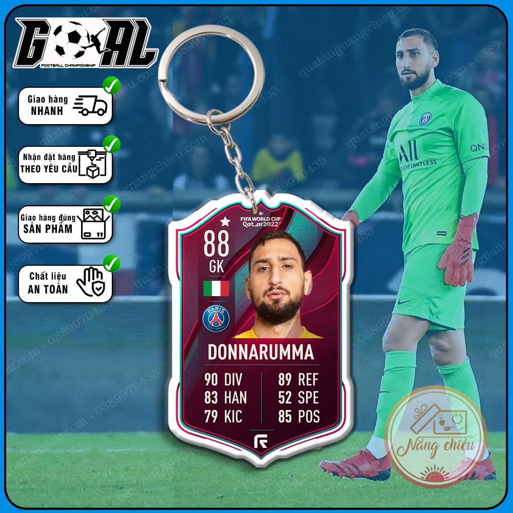 Thẻ icon bóng đá gaming - Móc khóa in hình Gianluigi Donnarumma - CLB PSG [7149-7160]