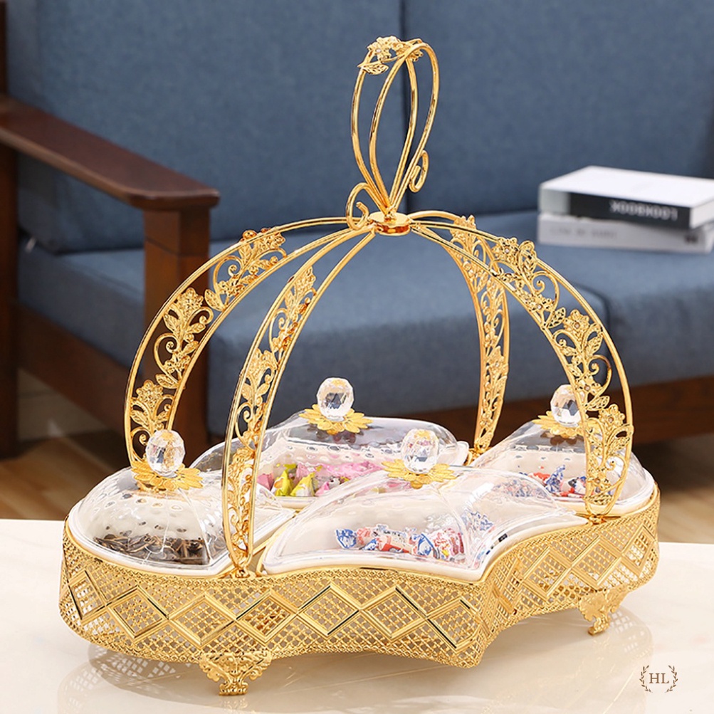 KHAY đựng nhiều đồ bánh kẹo TẾT 2023 | HŨ MỨT TẾT thời thượng HOÀNG KIM VÀNG PVD 4 NGĂN ĐỰNG phong thái BẮC ÂU , đồ gia