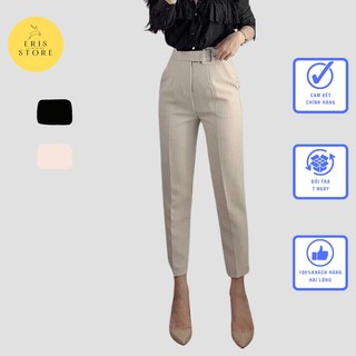 [Hàng cao cấp] Quần tây nữ Eris lưng cao đai vuông vải mặc công sở vải âu baggy mặc đứng dáng