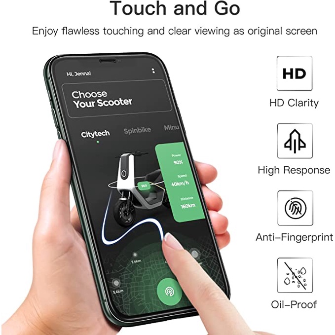 Kính Cường Lực Bảo Vệ Toàn Màn Hình Chống Bụi Thời Trang Cho iPhone 14Promax / 14 / 13 / 12 / 11 / X / 8P / 7 / 6P