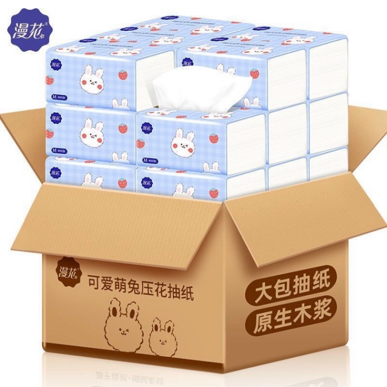 Giấy Ăn Thỏ Trắng Siêu Dai Siêu Mịn Thùng 40 Gói khăn ăn Rút Hình Thỏ