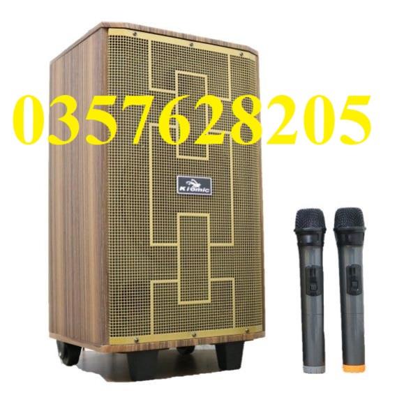 Loa Vali Kéo Bluetooth Di Động Kiomic K89 Tặng Kèm 2 Micro Không Dây Karaoke