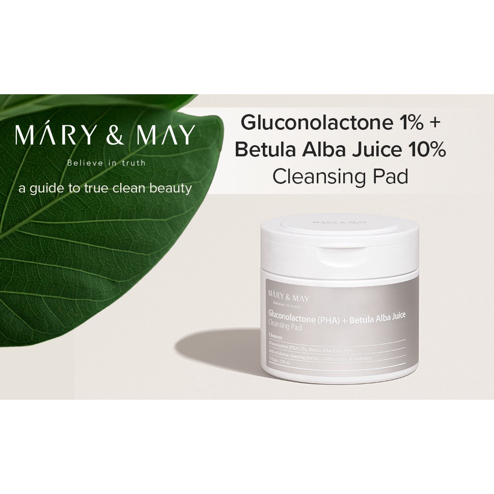 Pad Tẩy Da Chết Mary & May Gluconolactone  + Betula Alba Juice Cleansing Pad 70EA 270ml