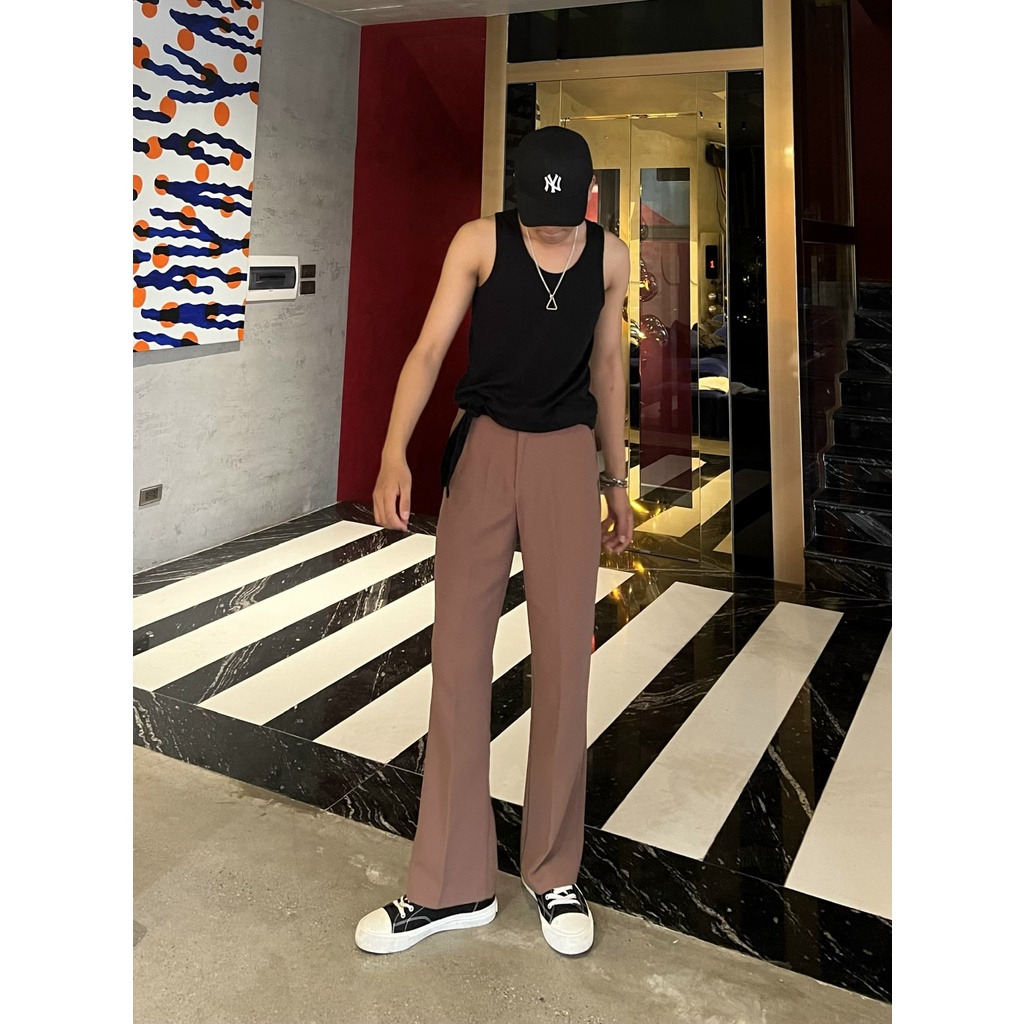 Quần Tây Nam Nữ Vitex Ống hơi Loe Hàng thiết kế Màu Nâu Siêu Hot