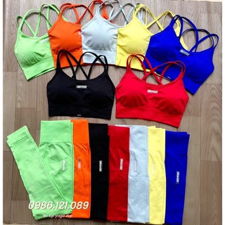 Bộ đồ tập đan dây Botee tập yoga, gym, aerobic chất dệt kim dày dặn, co giãn thoải mái tập luyện