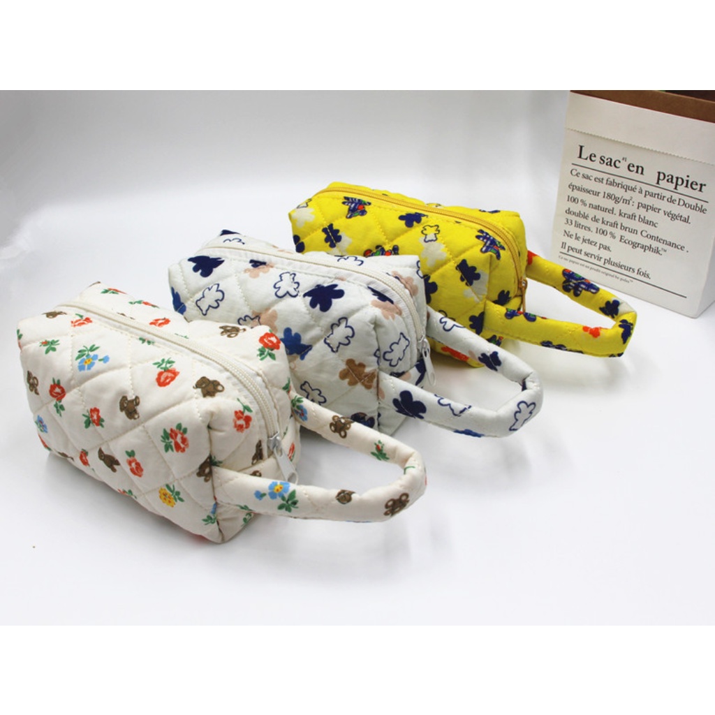 Túi Đựng Đồ Trang Điểm Họa Tiết Hoa Dung Tích Lớn Tiện Dụng Khi Đi Du Lịch