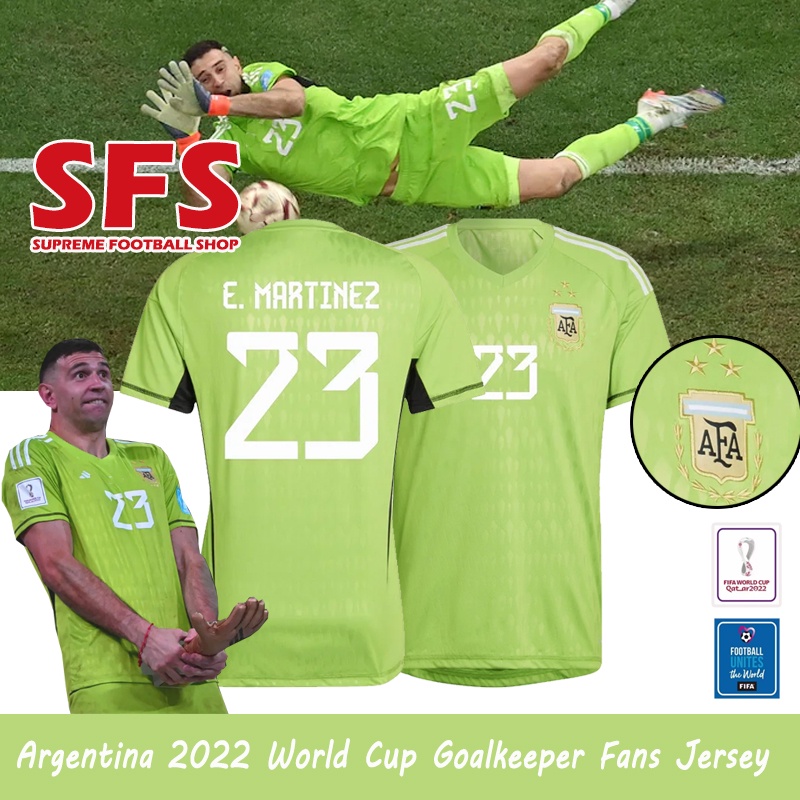 Áo Thun Số 3 Argentina GK Jersey 2022 WC Size S-4XL