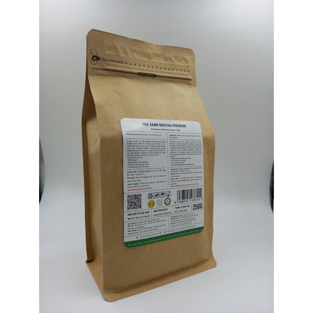 Trà xanh Matcha Premium Sateon Cao Cấp 250gr,Premium Matcha Green Tea