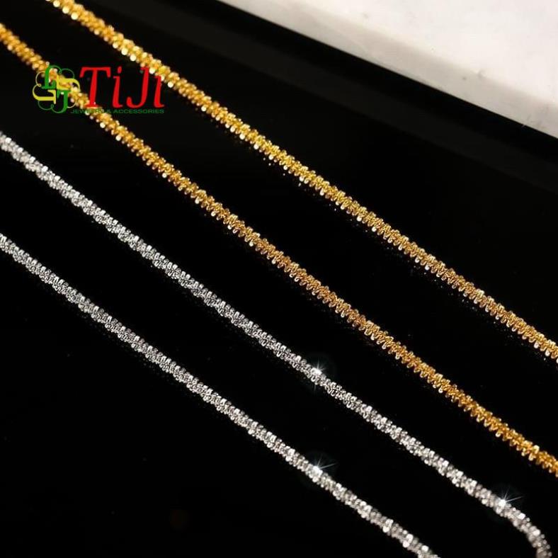 Dây chuyền nữ inox xoắn tuyết xù sáng đẹp không đen không gỉ sét
