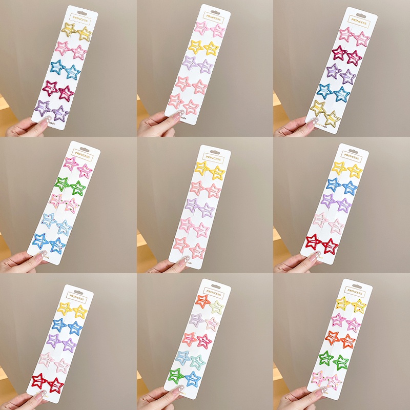 Set 10 Kẹp Tóc Ngôi Sao Dễ Thương Cho Bé Gái