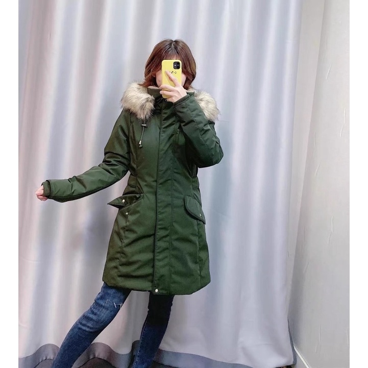 Áo Parka Mẫu Mới 2020 Có Lót Lông Đen