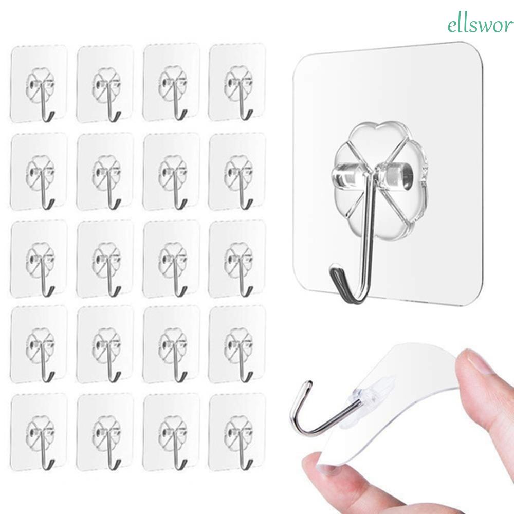 Móc Dán Tường Trong Suốt Tái Sử Dụng Tiện Lợi