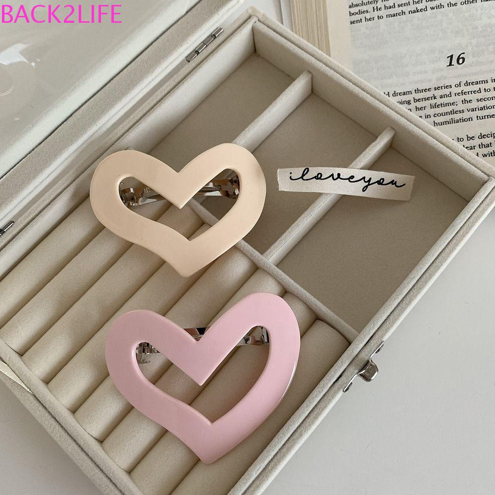 Kẹp Tóc Đuôi Ngựa Bằng Sợi Acetate Nhân Tạo Màu Hồng Thời Trang Mùa Hè Phong Cách Hàn Quốc Dành Cho Bạn Nữ 2