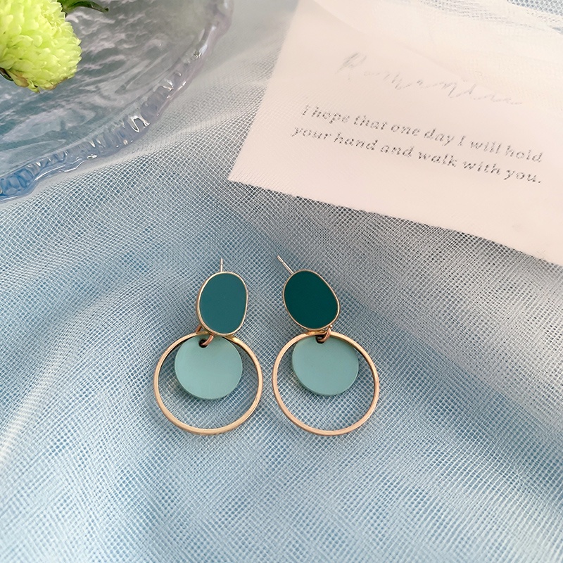 Bông Tai Hình Tròn / Vuông Họa Tiết Hoa Phong Cách Hàn Quốc Thời Trang Mùa Hè 2023 Cho Nữ