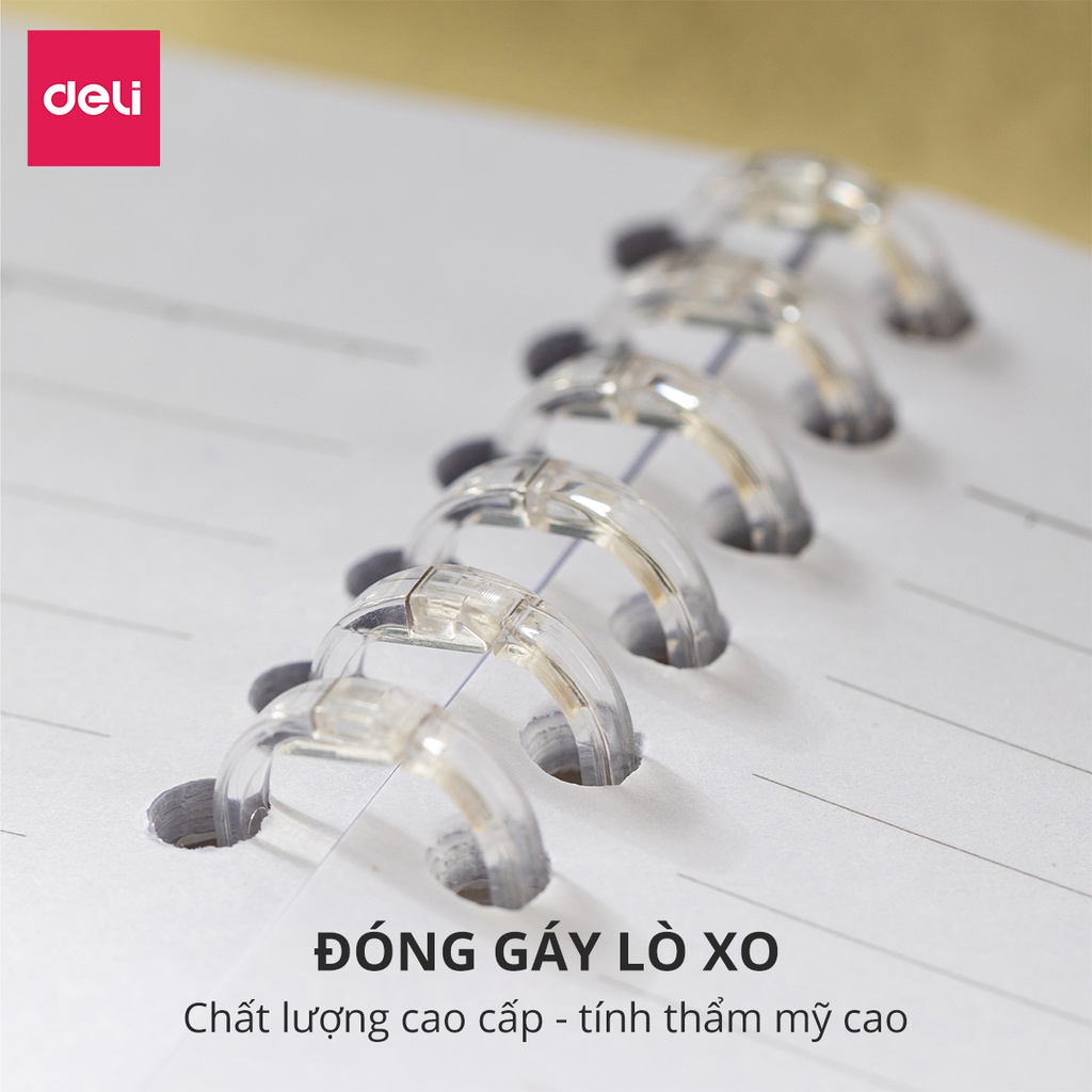 Sổ lò xo gáy xoắn hình thú vật dễ thương A5 100 trang kẻ ngang Deli