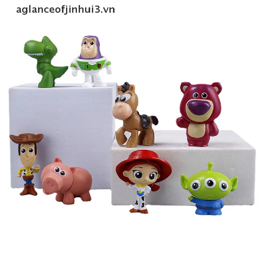 DISNEY Set 8 Mô Hình Nhân Vật Hoạt Hình Toy Story Trang Trí Xe Hơi