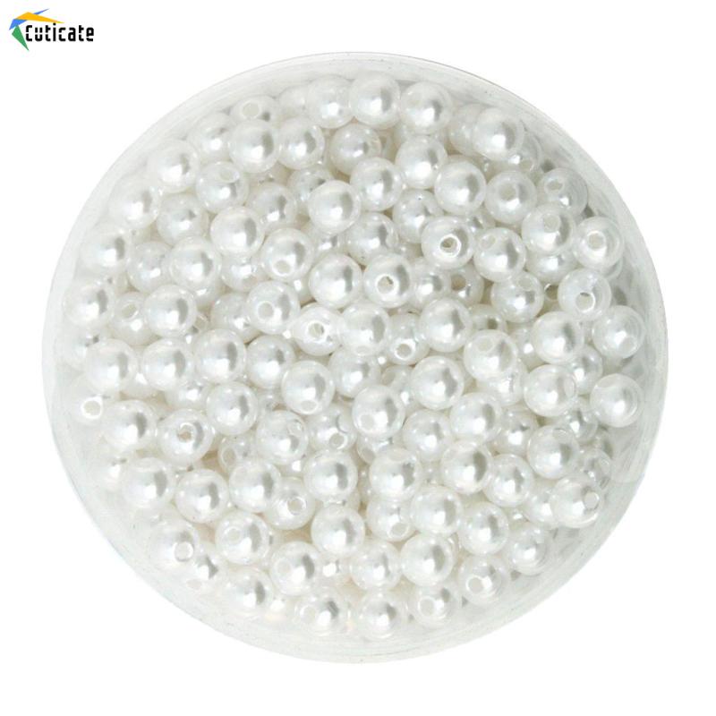 [Cuticate] Bộ 500 hạt ngọc trai nhựa tròn 6mm Cuticate làm trang sức thủ công