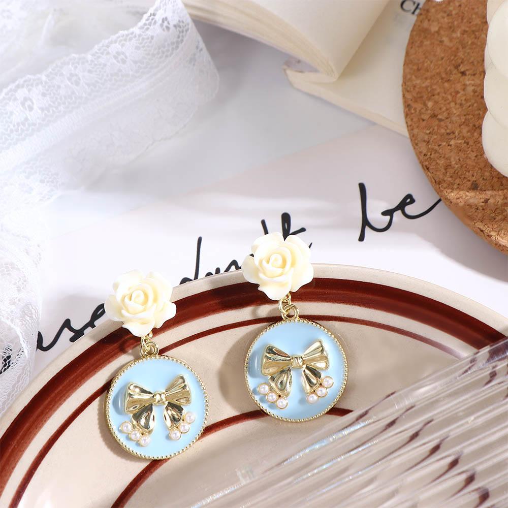 Đôi Khuyên Tai HìNh GiọT NướC ĐíNh Kim Cương Giả ThờI Trang Cho Nữ|Đầm Phong Cách Hàn Quốc Xinh Xắn Cho Bé Gái