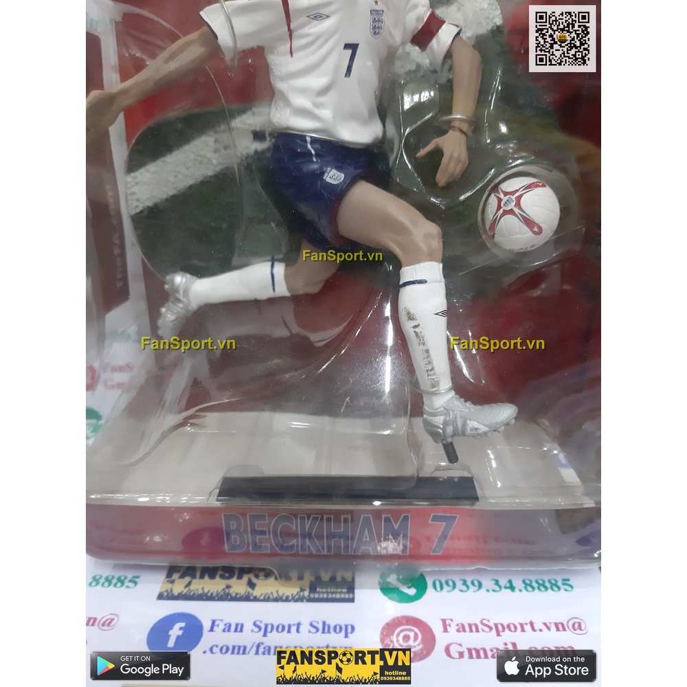 Tượng cầu thủ bóng đá David Beckham 7 England 2005 2006 2007 home white FT Champs 4-4-2