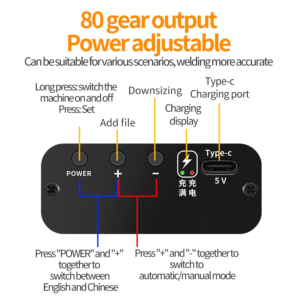 Bộ Máy Hàn Điện Cầm Tay Mini Có Màn Hình Pin Lithium 18650