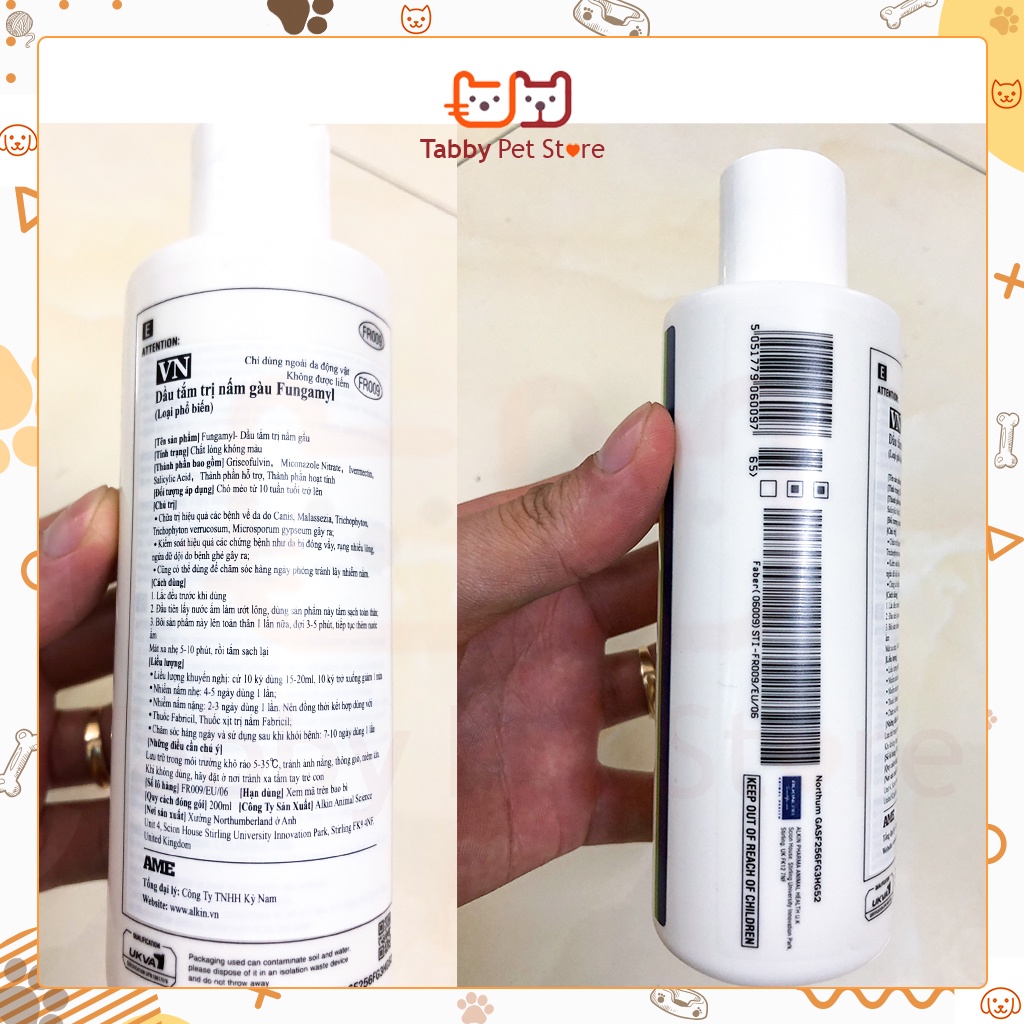 Combo Chuyên chữa các loại Nấm viêm da ghẻ cho chó mèo thú cưng chính hãng ALKIN