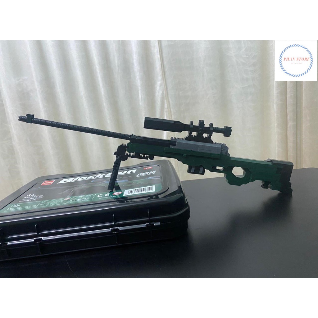 (Tặng búa) Bộ đồ chơi lắp ráp mô hình kiểu LEGO súng AWM Sniper Rifle [Quà tặng bé]