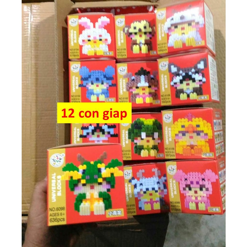 Sỉ Lego lắp ráp Bộ 12 con giáp,12 cung hoàng đạo và Bộ Com Bo Doremon và những người bạn 6 hộp