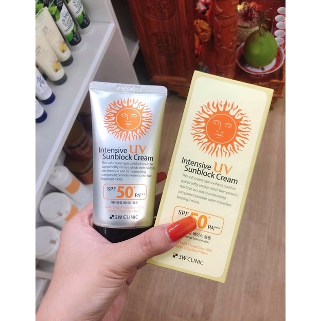 Kem chống nắng 3W clinic intensive UV Sunblock Cream SPF 50 PA++
