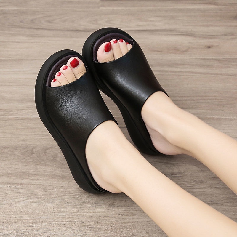 Dép Sandal Đế Xuồng Hở Mũi Phong Cách Retro Thời Trang Cho Nữ