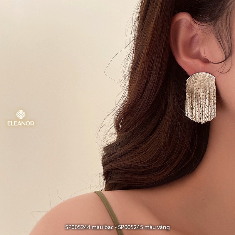 Bông tai nữ chuôi bạc 925 Eleanor Accessories dáng dài tua rua phụ kiện trang sức 5244