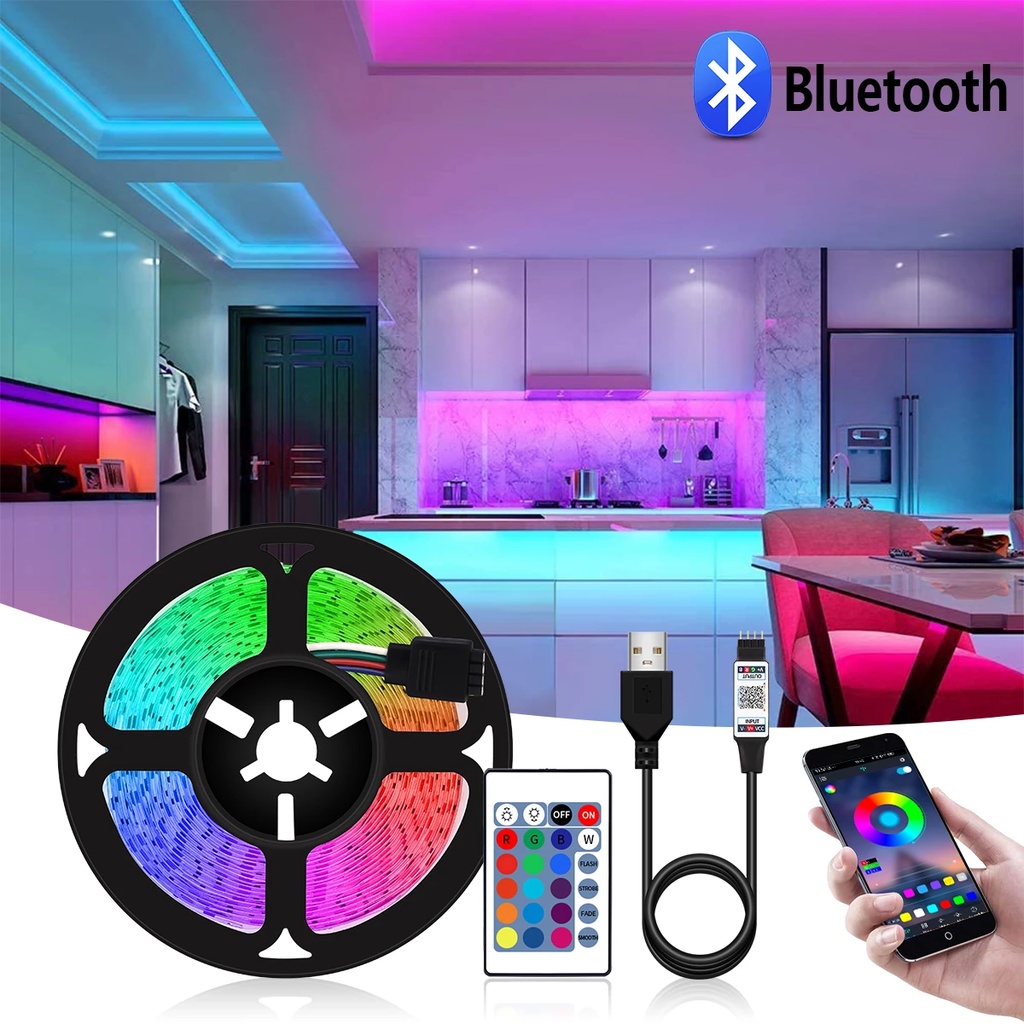 Dây Đèn LED 2835 1M Đến 10M RGB Có Nhạc Và Điều Khiển Từ Xa