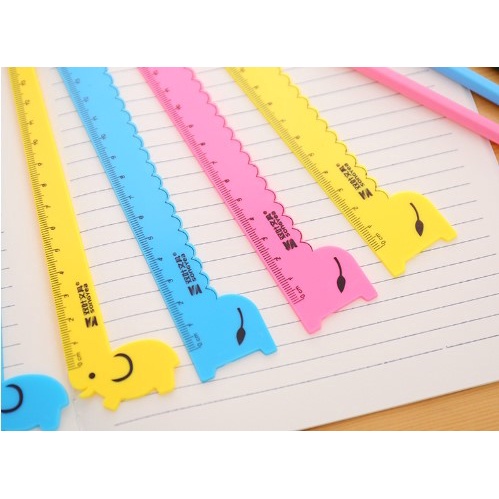Thước kẻ học sinh hình hươu cao cổ dễ thương, thước kẻ nhựa chiều dài 15cm