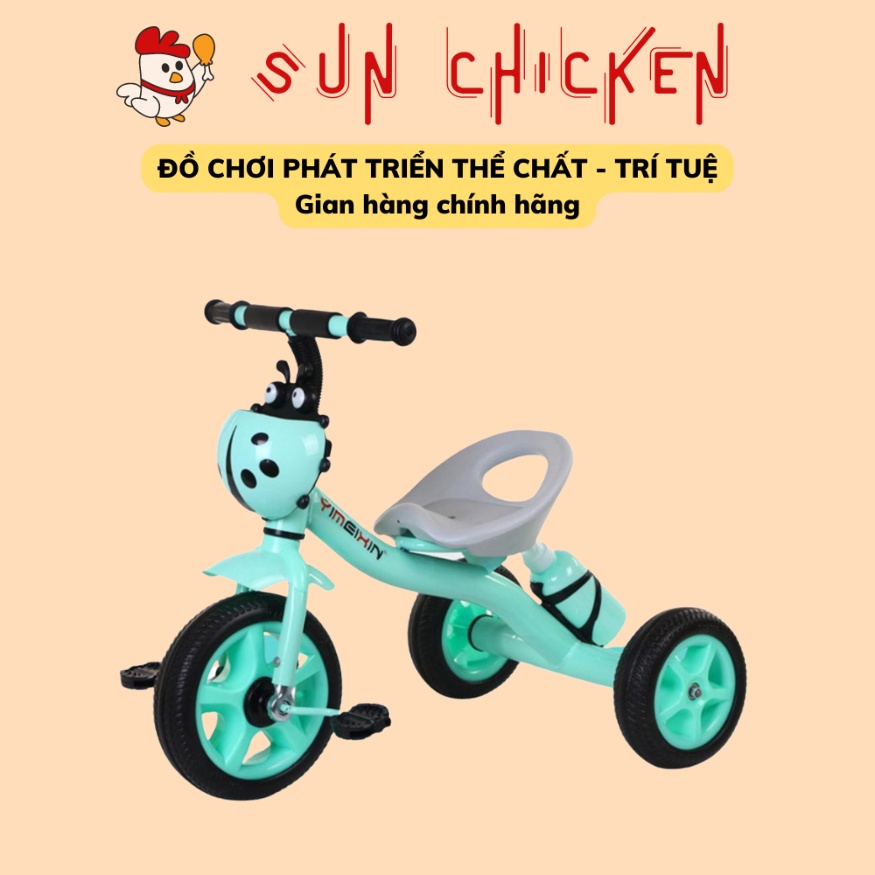 Xe Đạp 3 Bánh Giỏ Con Bọ Kèm Bình Nước Cho Bé Từ 1 Đến 6 Tuổi, Màu Sắc Dễ Thương, An Toàn Cho Bé