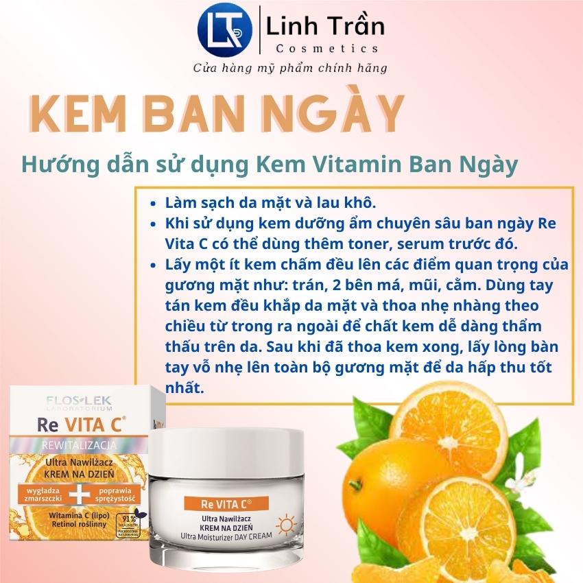 [Chính Hãng] Serum vitamin C kem dưỡng ngày đêm Floslek Re Vita C, tinh chất trẻ hóa da mờ thâm làm sáng chống lão hoá