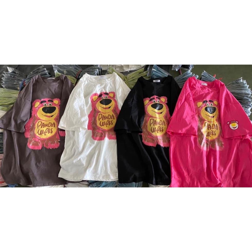 [ Rẻ Vô Địch ] Áo Thun 3158 Cotton Khô Cổ Tròn Form Rộng Nữ Gấu PANDA