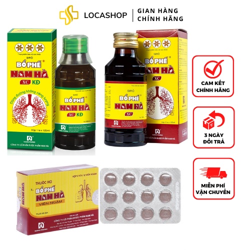 Siro Bổ Phế Nam Hà XC Giúp Bổ Phế, Giảm Ho, Giảm Đau Rát Họng ,Long Đờm Lọ 125ml Locashop
