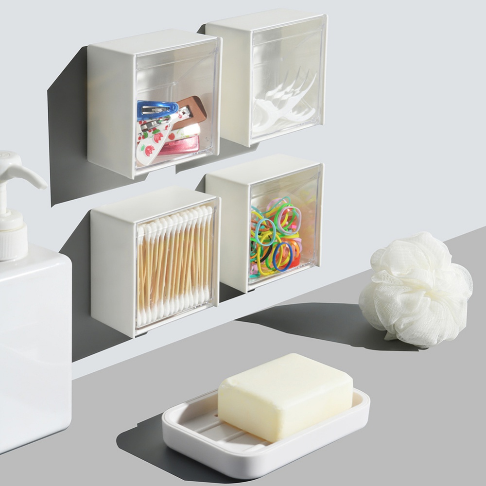 Hộp Đựng Bông Tẩy Trang Gắn Tường Đơn Giản Dễ Lắp Đặt Giá Đỡ