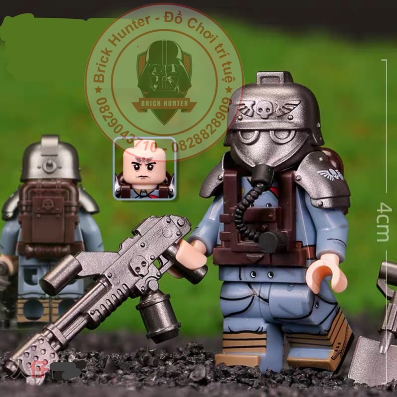 Warhammer 40k minifigures Death Korps of Krieg Imperium Guard mô hình lắp ráp các nhân vật binh đoàn lính tử vì đạo